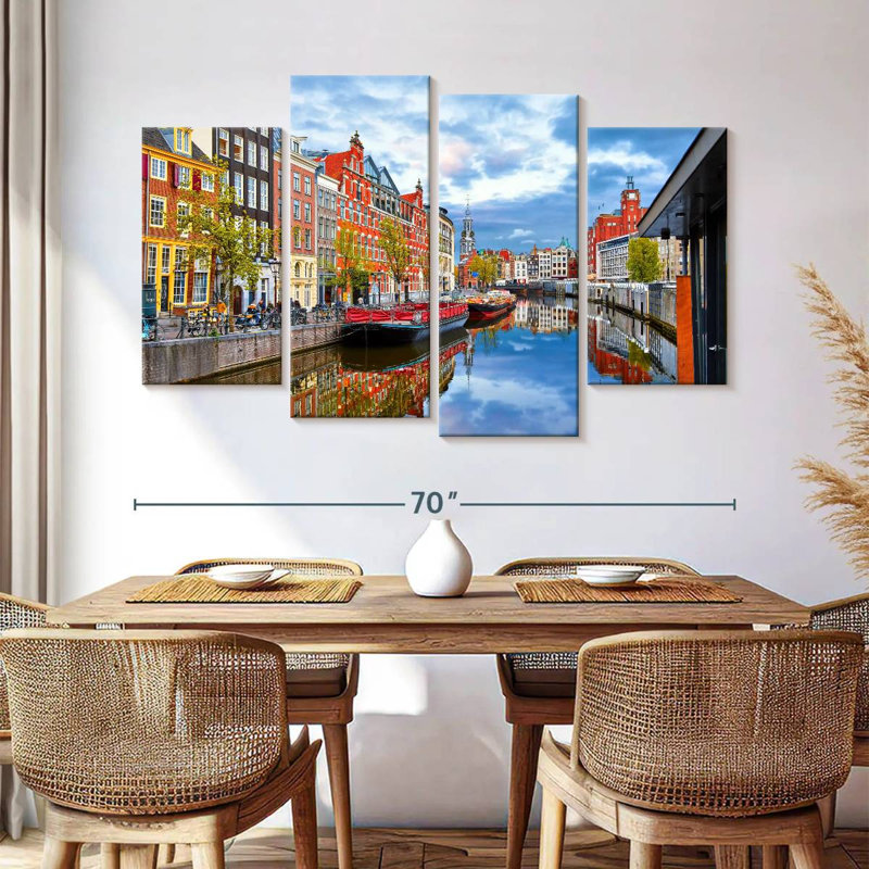 Picturesque amsterdam canal Sireci, H 42 po x l 68 po