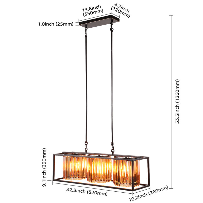 3 - Light Brown Kitchen Island Pendant