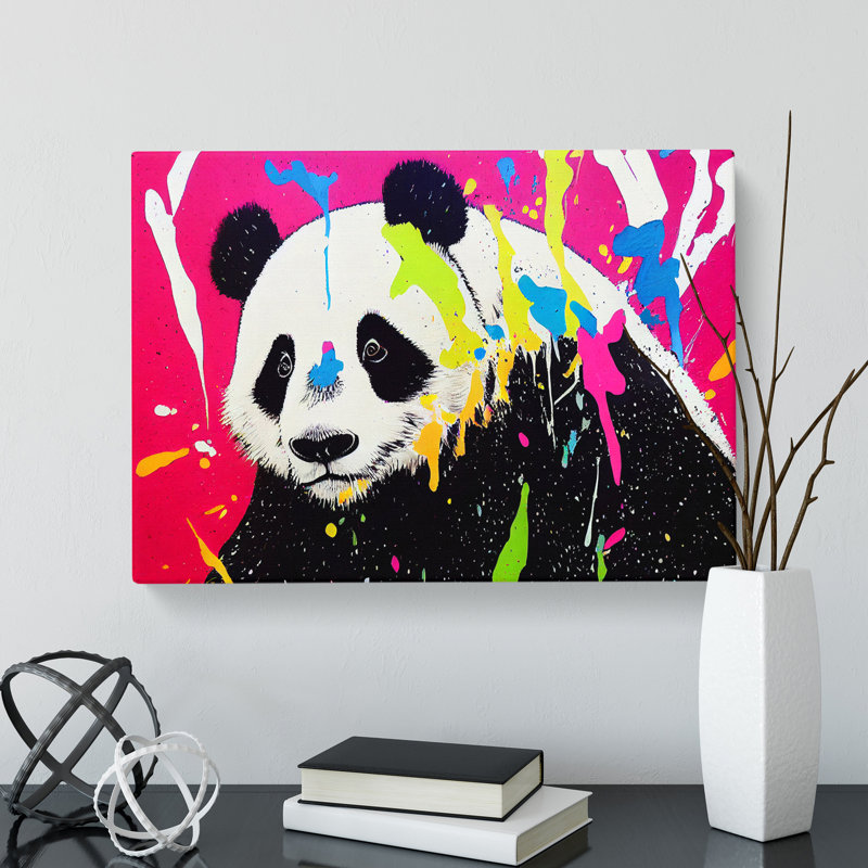Panda Splash Vol.3 Abstract - Wrapped Canvas, 35cm H x 50cm W x 3cm D