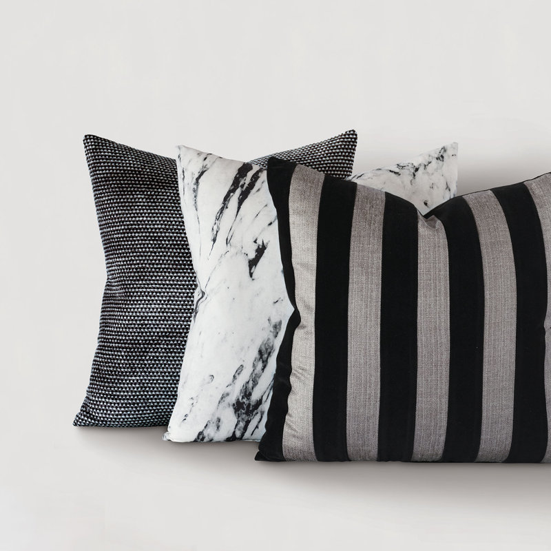 Zac Square Pillow Cover & Insert, Faux Down