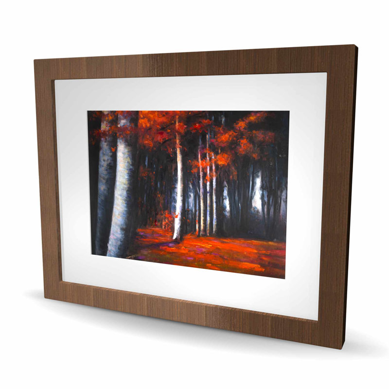 Mysterious Forest - Black Trees Framed Matted Print Decor