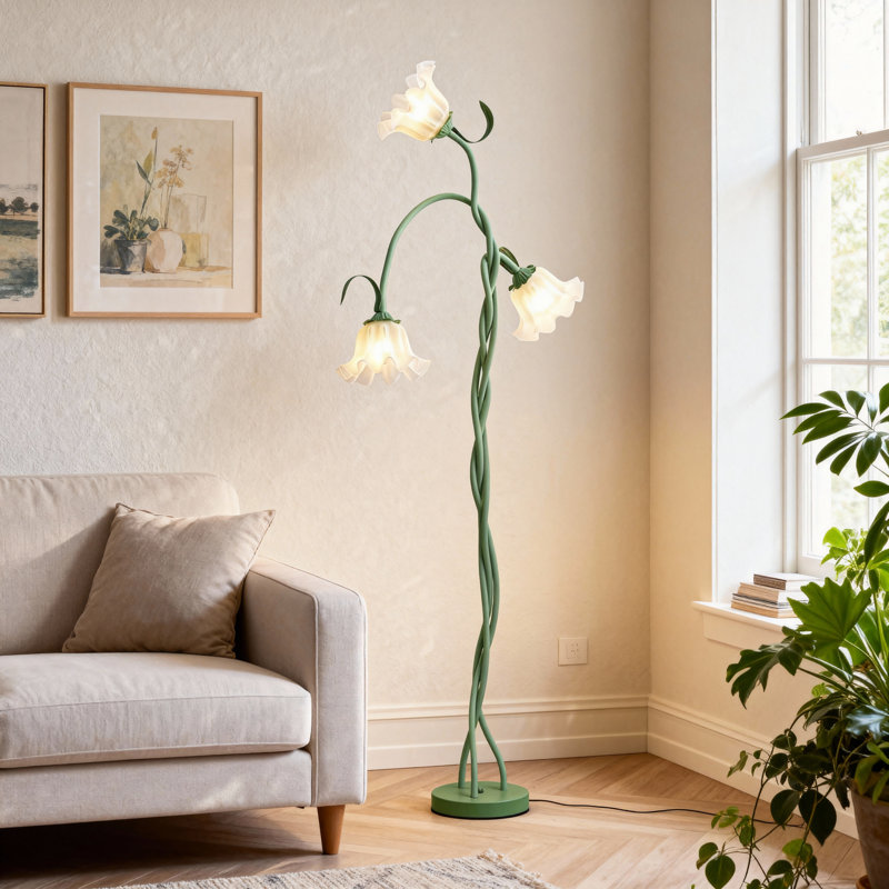 Flower Floor Lamp, 3 Color Temperatures, Adjustable Flexible Neck For Bedroom Living Room Office