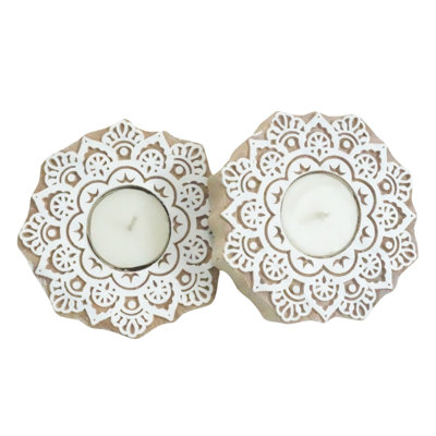  Support de bougie chauffe-plat en bois 4X4