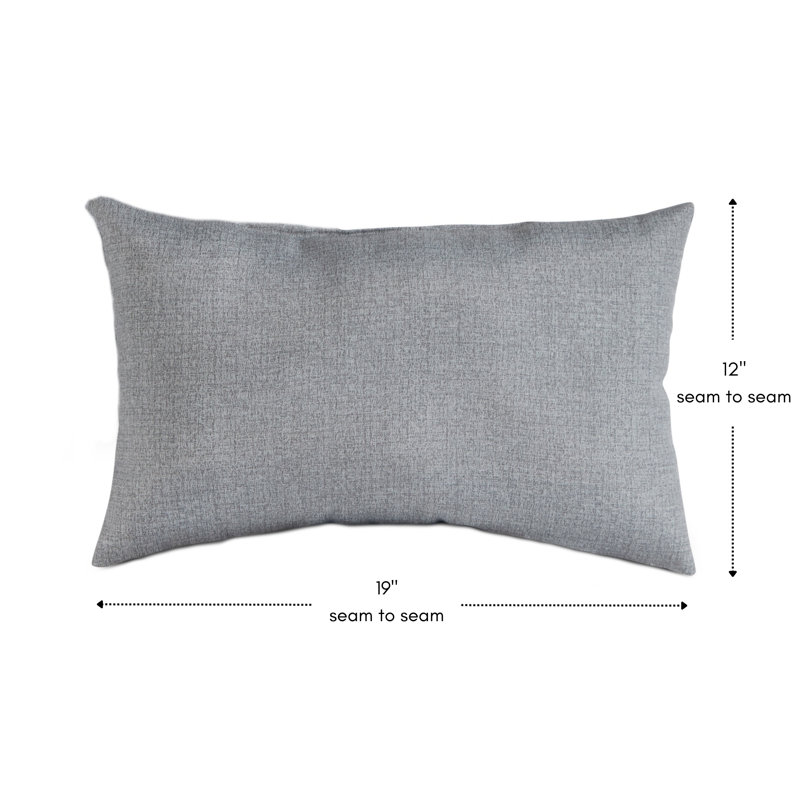 Henrich Indoor/Outdoor Striped Lumbar Pillow, Gray Heather