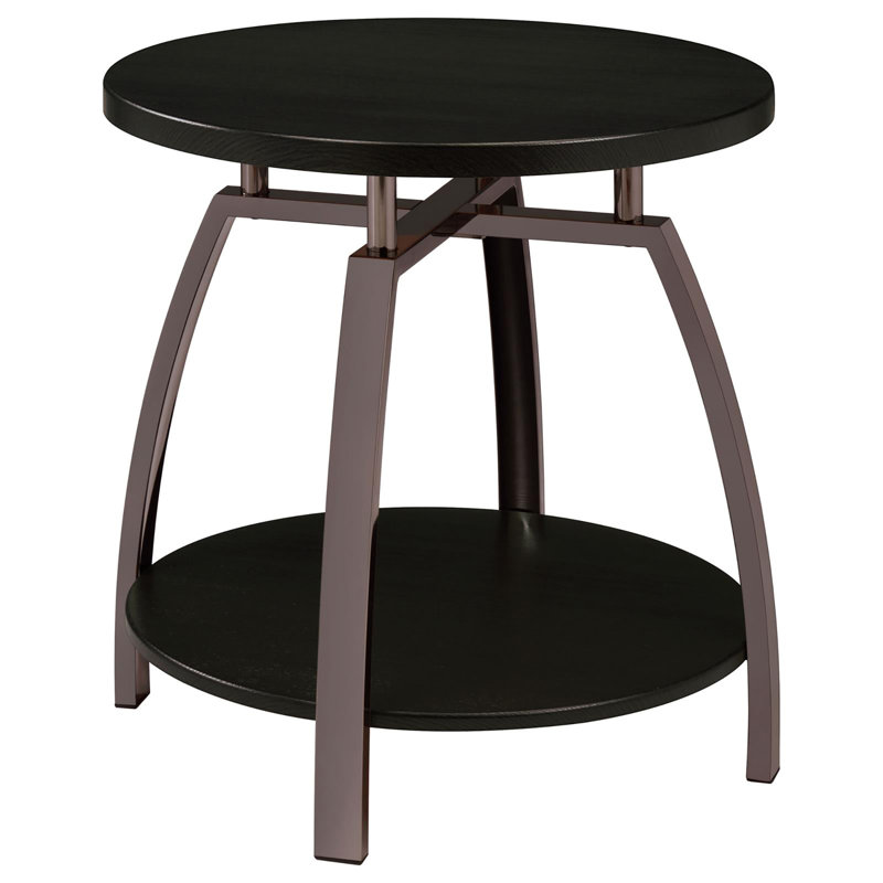 Table de bout gris foncé et nickel