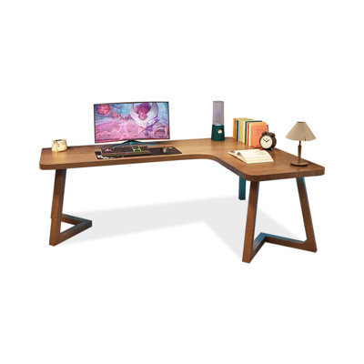 Bureaux rectangulaires en bois massif brun clair