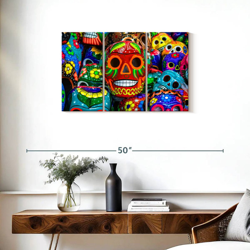 Calavera peint Lelend, H 20 po x l 33 po