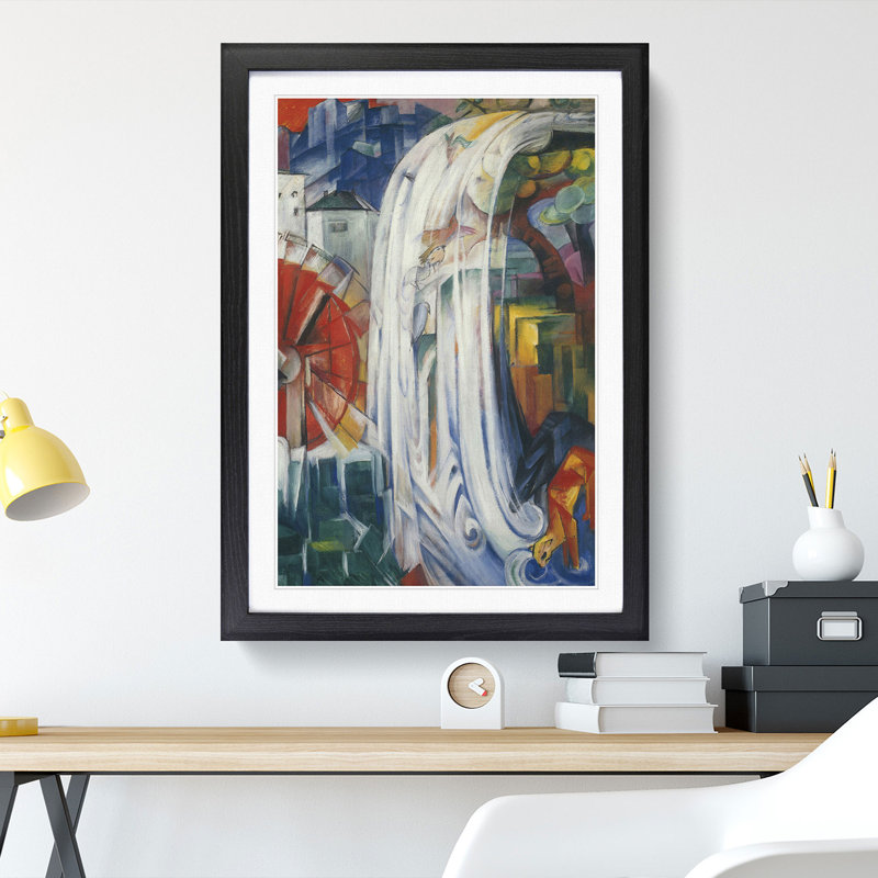 The Bewitched Mill by Franz Marc - Picture Frame Painting, 48cm H x 36cm W x 2cm D, Black Framed