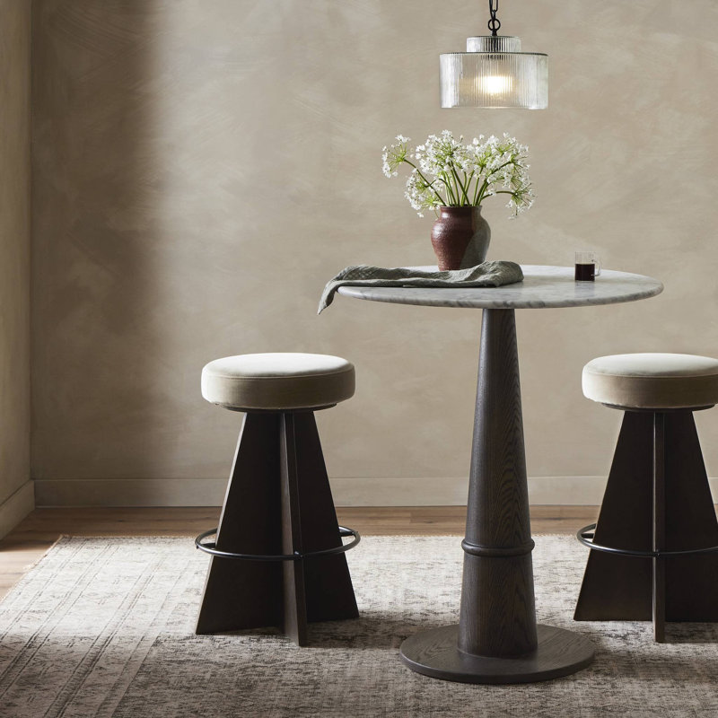 Vega Swivel Stool, Bar Stool (31" Seat Height), Brown, Gray