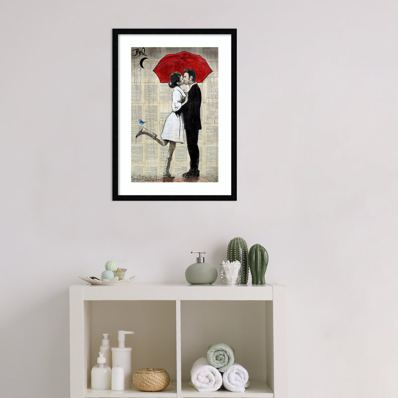 «Magical Rain» par Loui Jover, reproduction d'art encadrée sur bois, H 25 po x l 18 po