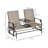 Outdoor Glider Bench With Center Table, Metal Frame Patio Loveseat-954796225