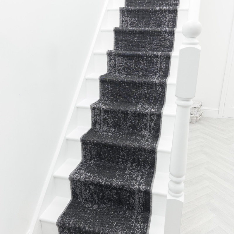 Stair Runner Abstract Flatweave Area Rug, Runner 60 x 540 cm