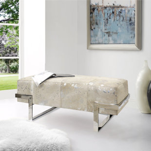 Banc en cuir de vache Safari