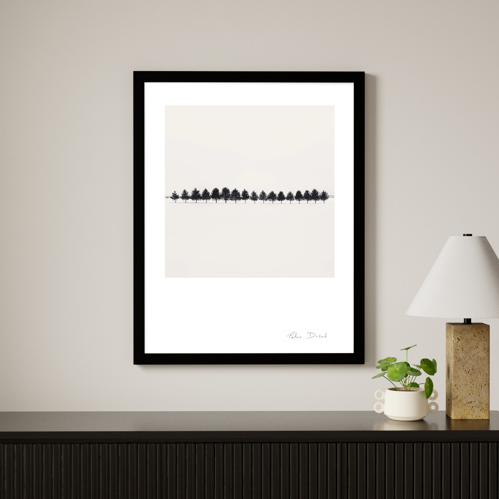 Seventeen Trees by Peter Dušek, Black, 38" H x 30" W x 1.25" D