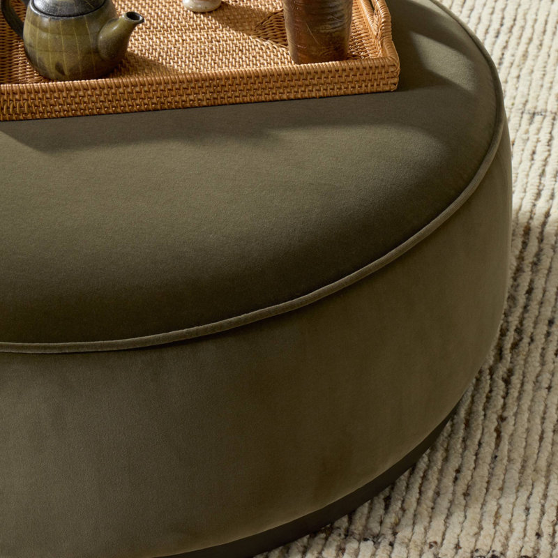 Repose-pieds standard rond 36 po Faira, Mélange de coton olive