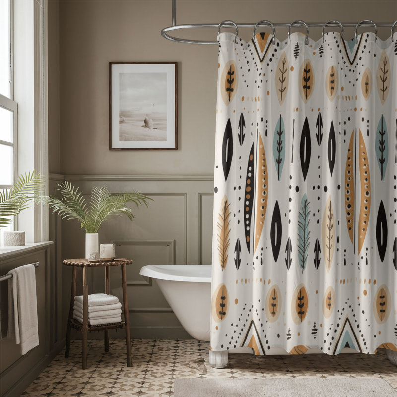 Boho Tones - Rideau de douche Premium, H 74 po x l 71 po