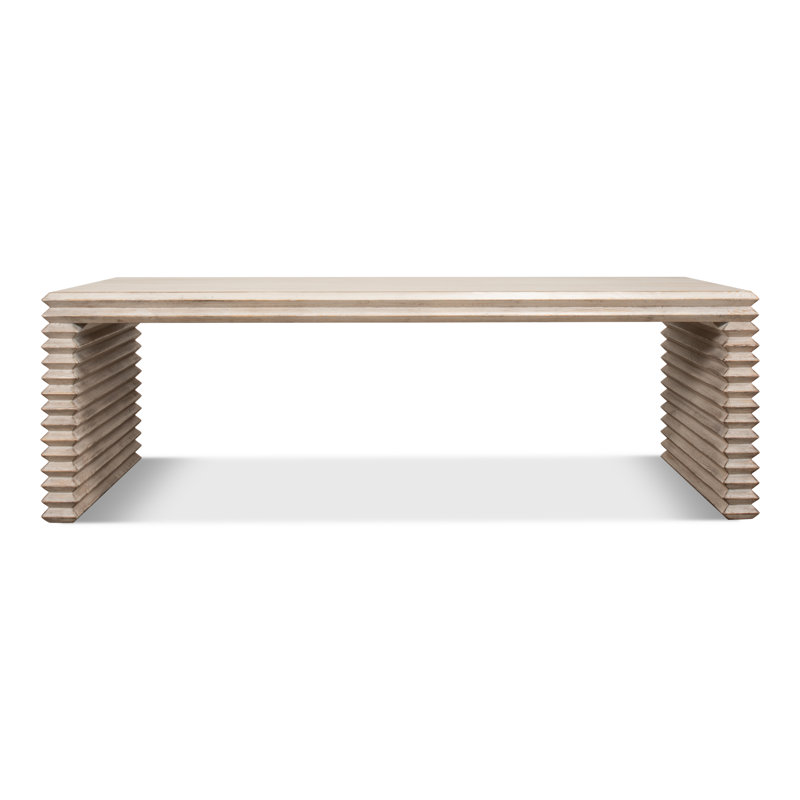 Solid Wood Coffee Table, Stone Gray