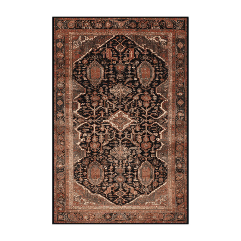 Tapis brun lavable à la machine, Rectangulaire 8 pi x 10 pi