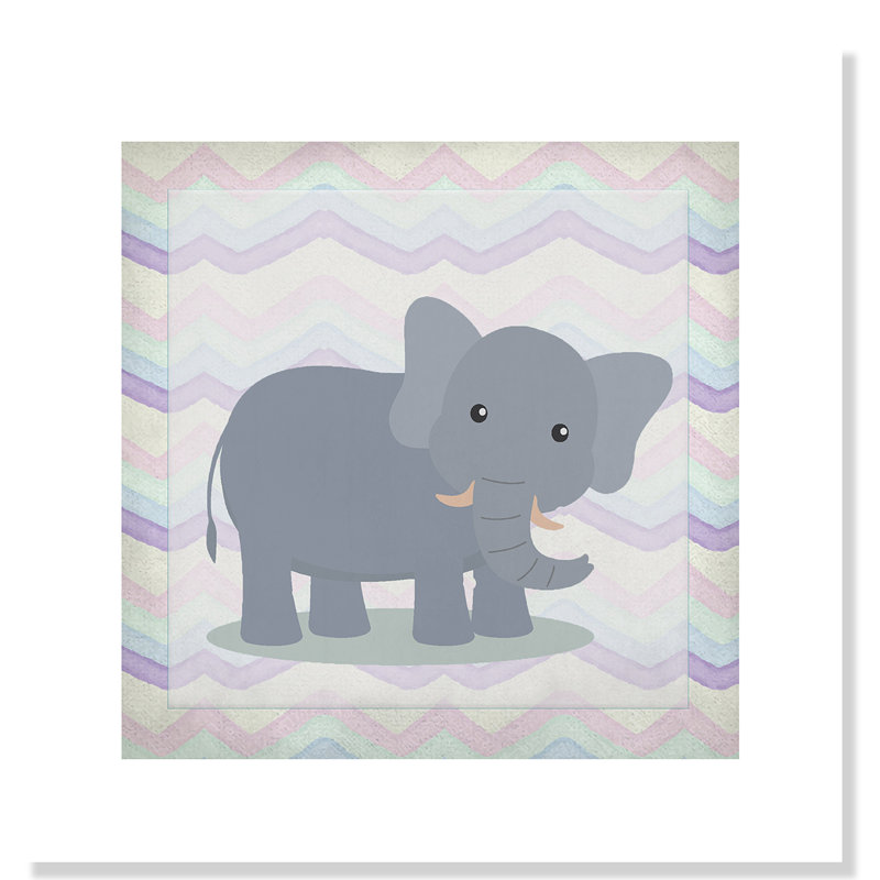 Art de l'éléphant rose, H 10 po x l 10 po x P 1 po, Papier