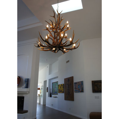 Doliya 15 - Light Antler Dimmable Tiered Chandelier