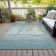 Machine Washable Indoor/Outdoor Xhevrie Teal Rug