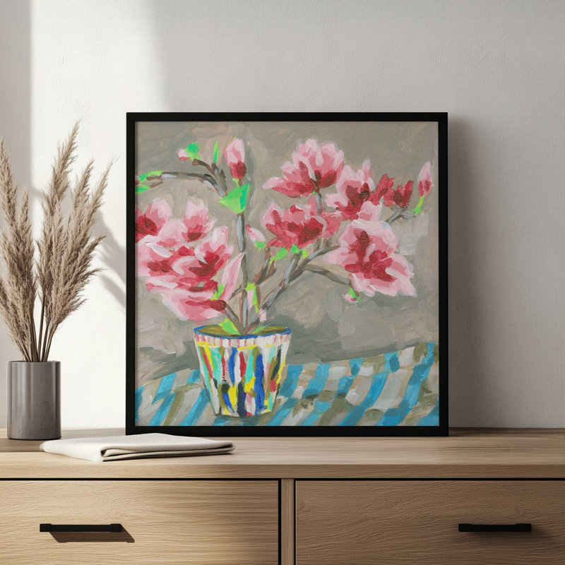 «Patchwork Pot I» par Melissa Wang, reproduction d'art, Impression sur cadre ouvert sans papier mat, Argent argent