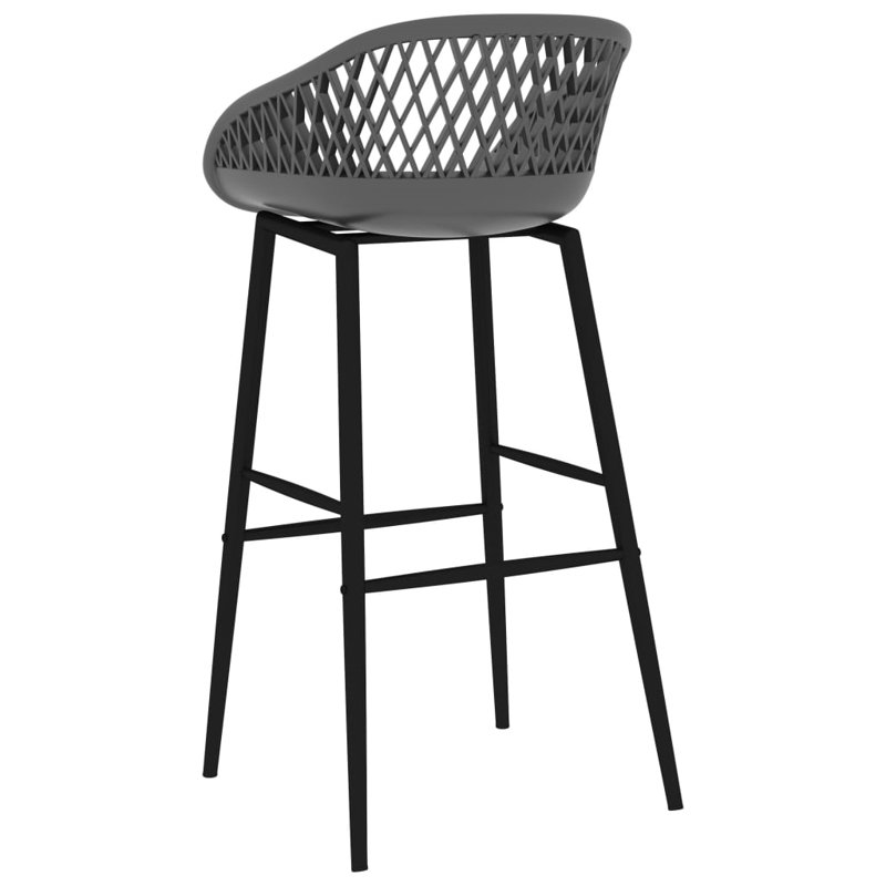 Searle Counter Stool with Metal Frame, Black, White, 4