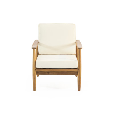 -hued Patio Chair - , Classic Slat Panel Seat Outdoor Relax In Wood Paneled, Assembly Included