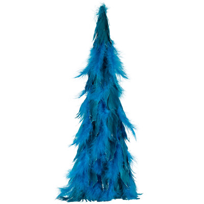 Layered Wispy Feather Cone Tree Christmas Decoration