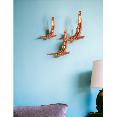 Three pieces 7" Divers Resin Wall Decor