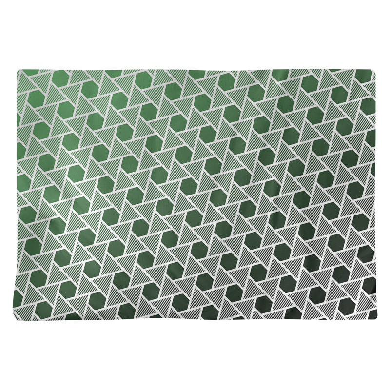 Récapitulatif de coton de 18 po hexagonals triangles, Noir / Vert, Sergé de polyester
