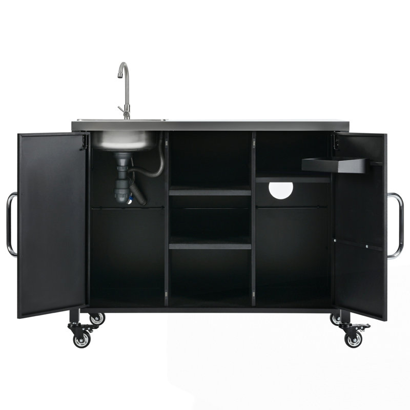 Îlot de cuisine 55,5 "avec évier