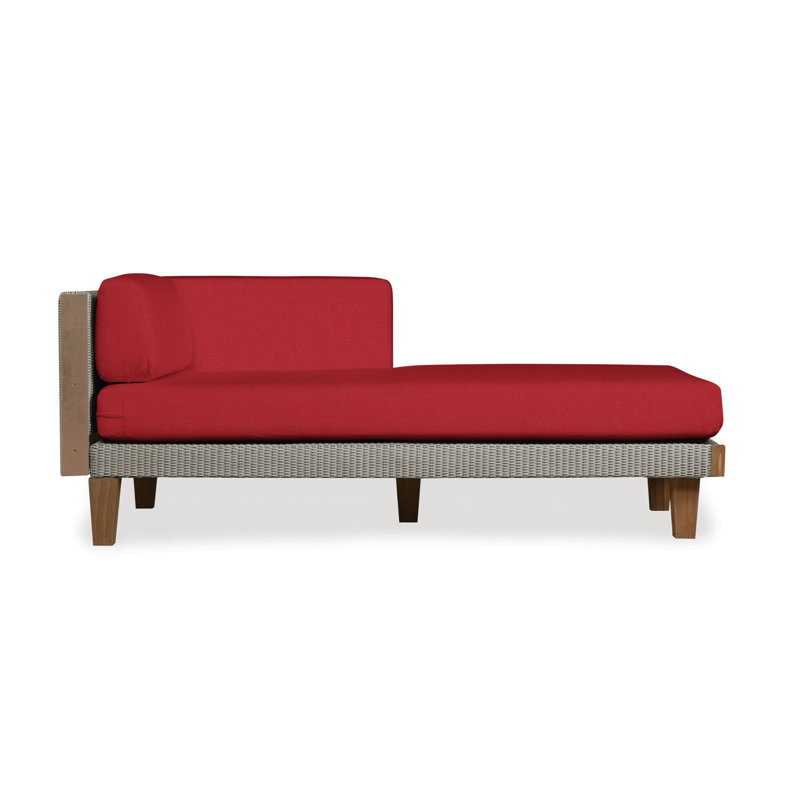 Catalina Outdoor Teak Chaise Lounge, Demo Skyway, Pewter