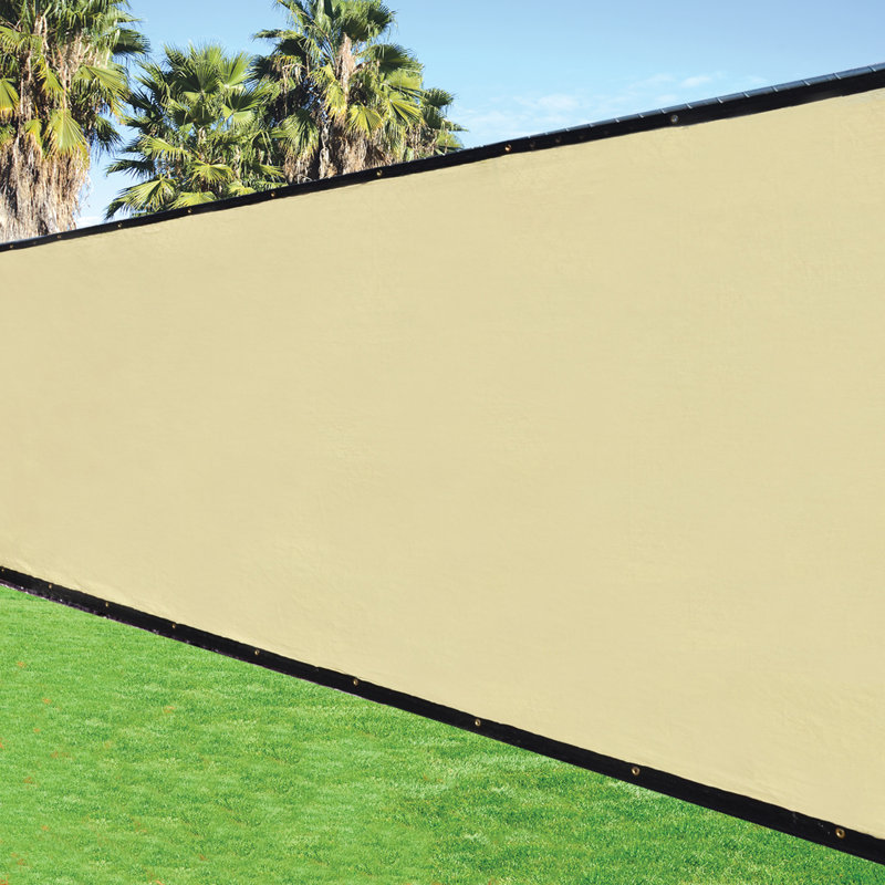 Beige Polyethylene Privacy Screen Fence for Garden and Pool, 8 ft. by 50 ft.