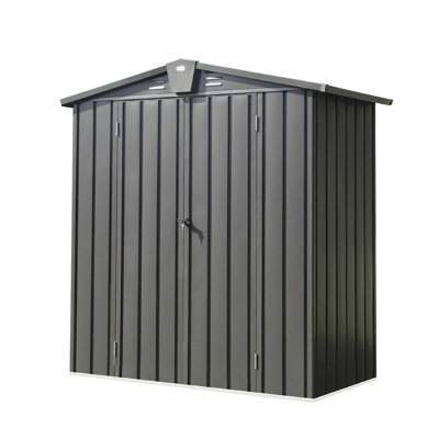 Backyard Storage Shed 11'X 9' With Galvanized Steel Frame & Windows, Outdoor Garden Shed Metal Utility Tool Storage Room With Lockable Door For Patio