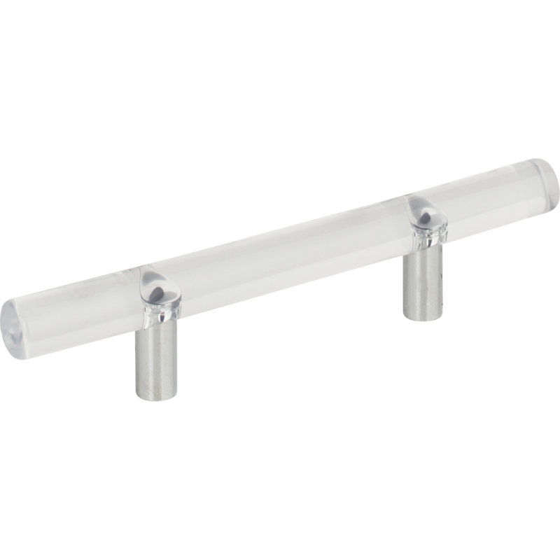 6-inch Clear Acrylic and Chrome Bar Pull Handle