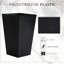 3 pots à fleurs de drainage, noir, pour patio, l 14,48 po x l 14,48 po, H 24 po, pots de poterie avec drainage