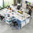 2-Person Reversible Computer Desk Long Office Desk With LED Lights-1927610917