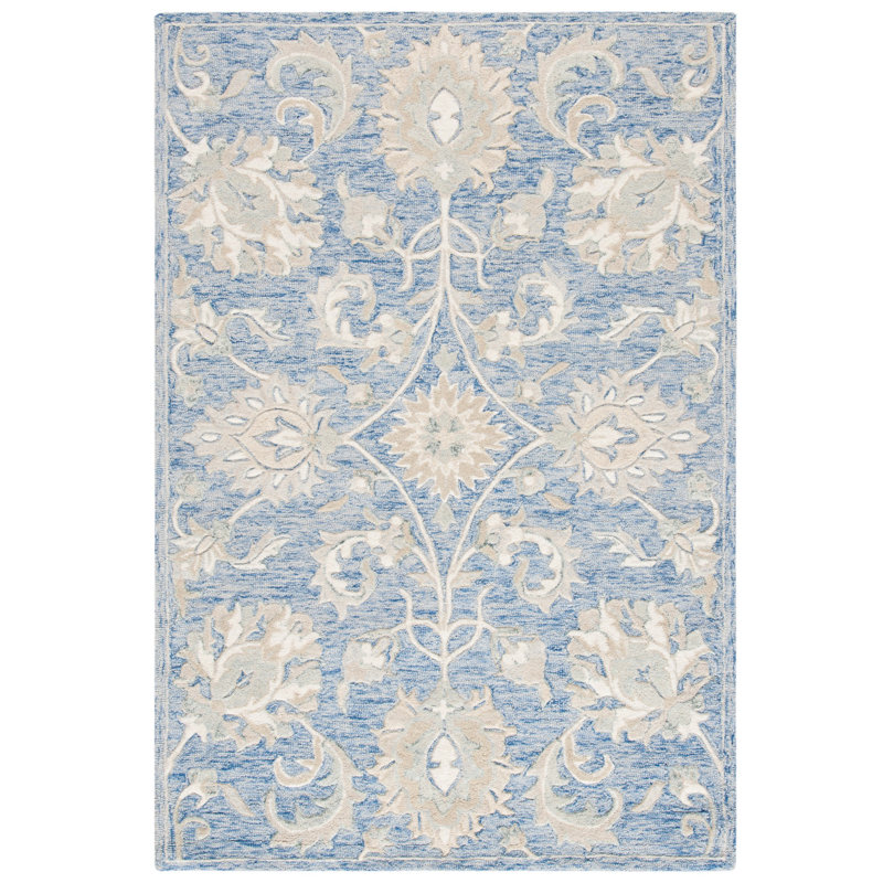 Esponga Hand Tufted Wool Oriental Rug, Rectangle 4' x 6'