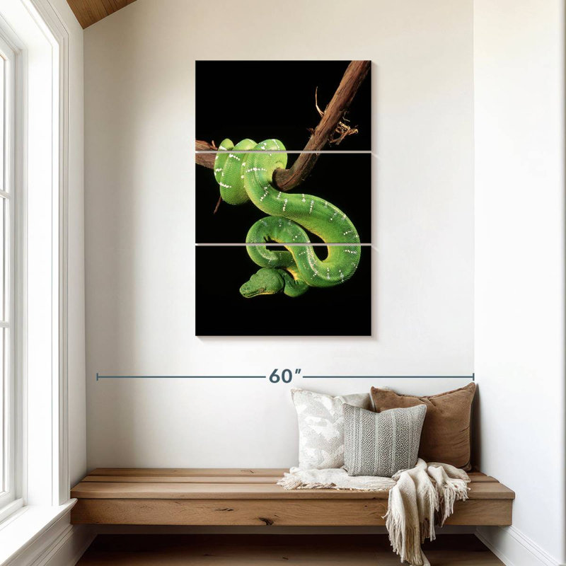 Brampt Hanging Emerald Tree Snake, 45" H x 28" W