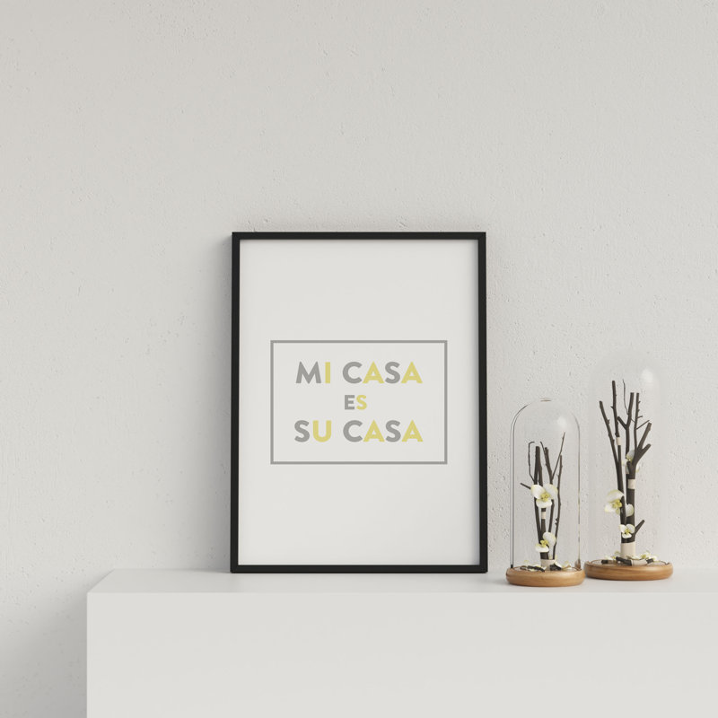 Mi Casa V3 Y&G On W Gr Box by Vouvart - Single Picture Frame Print