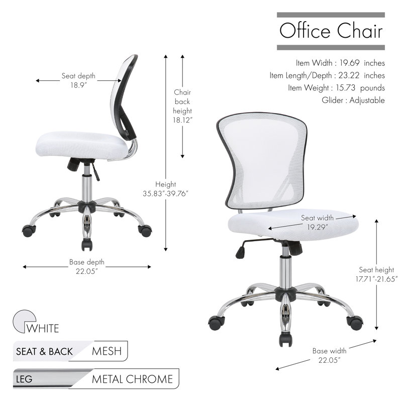 Mesh Office Chair, White, No