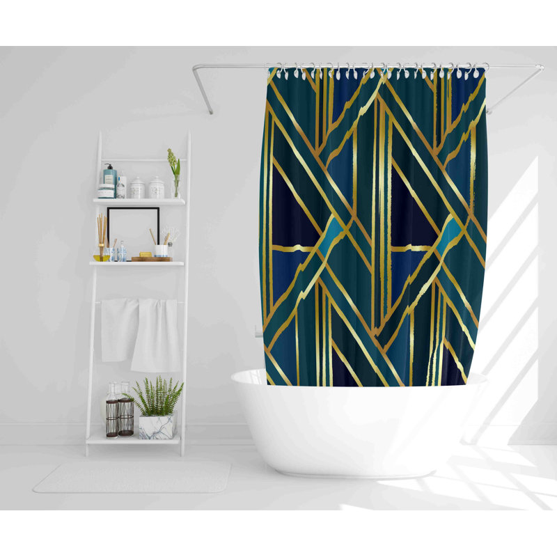 Kenyatta 2 Piece Polyester Shower Curtain Set, 168cm H x 168cm W