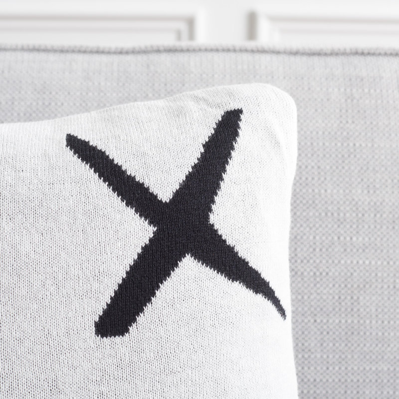 Alto 19'' Black and Ivory Geometric Cotton Blend Pillow Set
