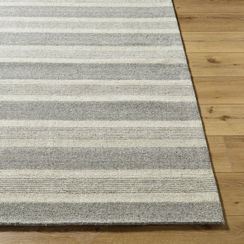 Romano Hand Loomed Wool Striped Area Rug, Rectangle 8' x 10'