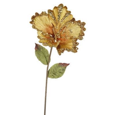 23" Hibiscus Aritificial Christmas Pick