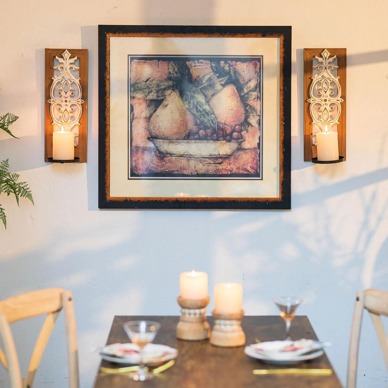 Appliques murales en bois de style campagnard - ensemble de 2