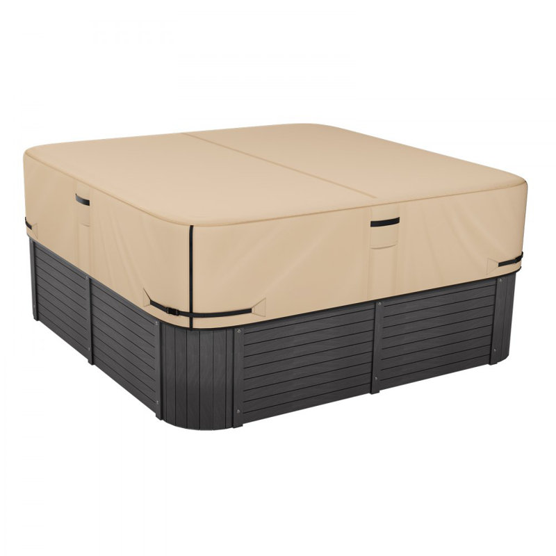 Outdoor Hot Tub Cover 20 Inch Weatherproof and Waterproof, 50.8cm H x 215.9cm W x 215.9cm D, Brown