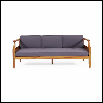 ASTON 3 SEATER Outdoor Sofa With Recessed Armrests And Durable Acacia Wood Frame For Elegant Backyard Seating