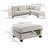 Roe 3Pc Sectional Sofa Set With Chaise, Ottoman, 2 Pillows-111572304